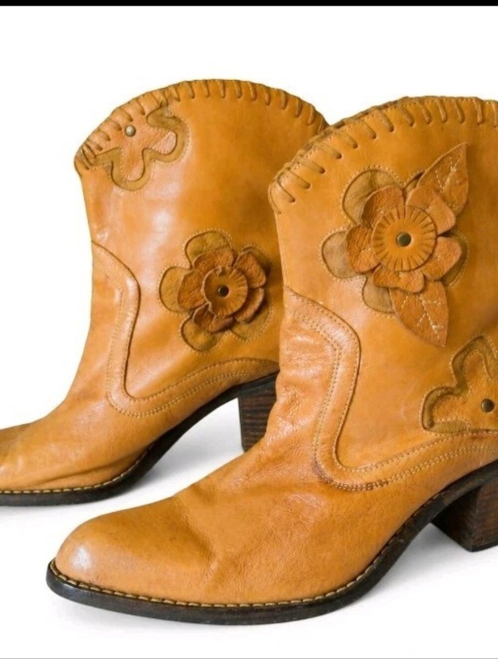 Vintage MIA Daisy Leather Mid Calf Western Boots 8.5